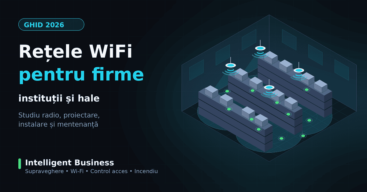 Rețele WiFi pentru firme: plan de clădire cu access point-uri și zone de acoperire